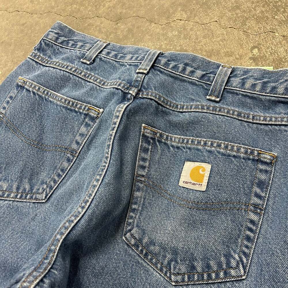 Carhartt Vintage 381-83 Denim Relaxed Fit Jeans Work Pants Blue Size 31x34
